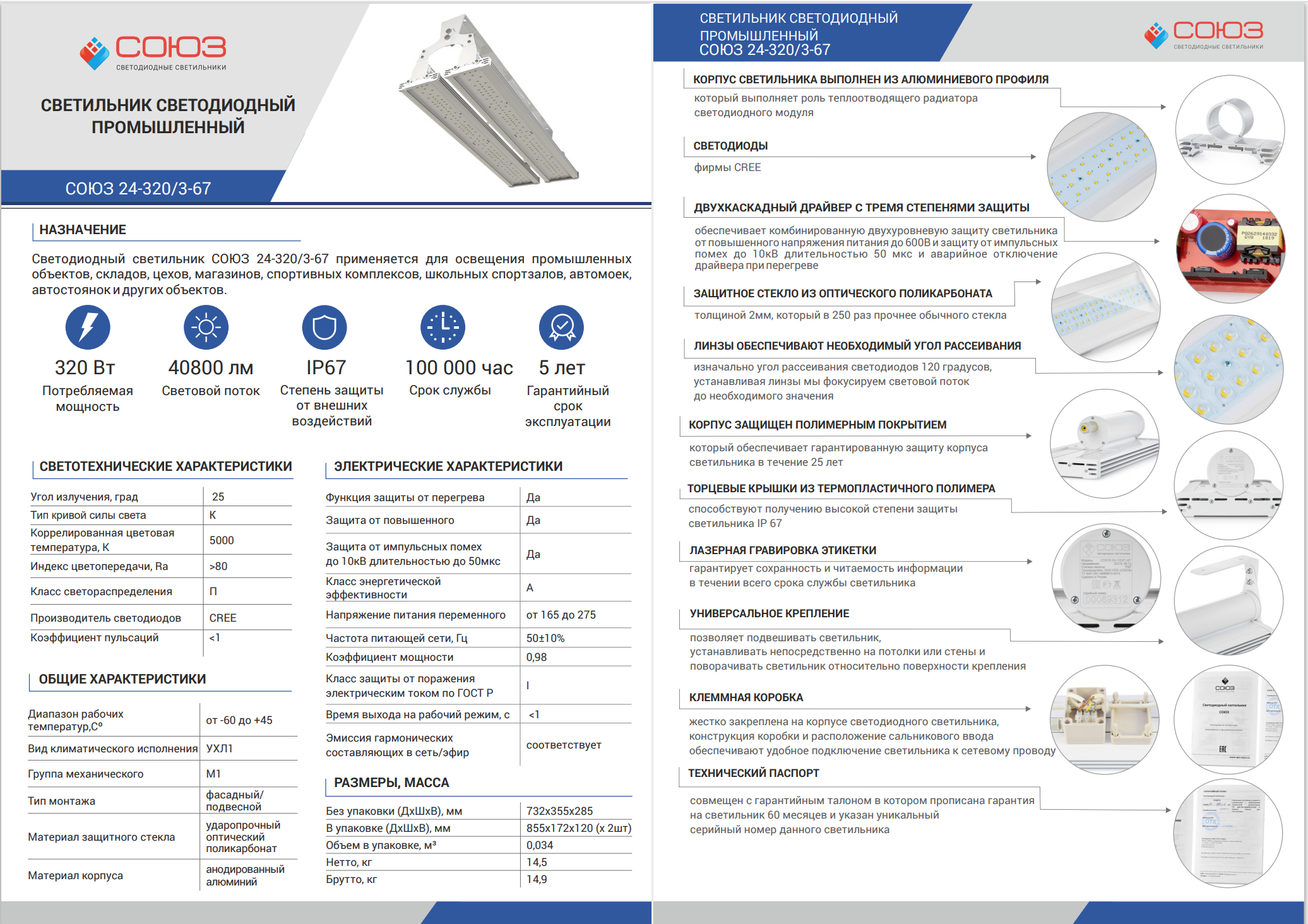 спецификация прожектора 24-320 3-67